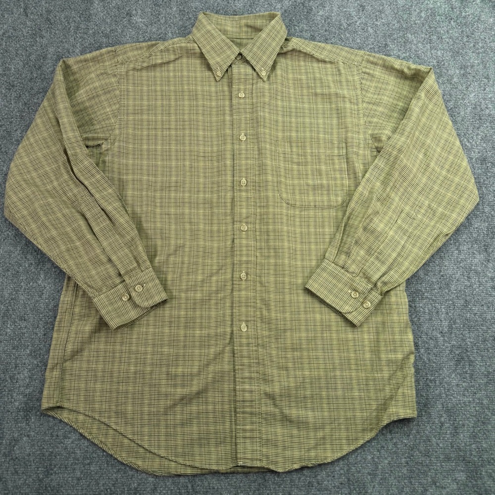 VTG Viyella Shirt Mens Medium Houndstooth Cotton Wool Blend Button Down USA Made